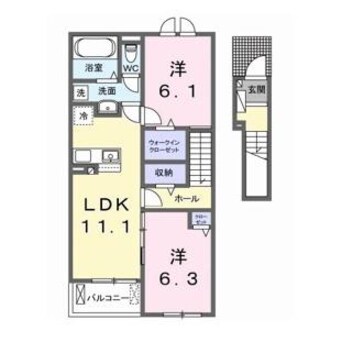 間取図 ラ　メゾン豊城B（豊城町）