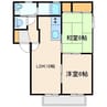 レジデンスみなみI棟（田中島町） 2LDKの間取り