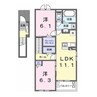 モンレーヴ（富塚町） 2LDKの間取り