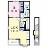ラ・ポルテA（連取町） 1LDKの間取り