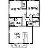 クレストコートB（今泉町） 2LDKの間取り