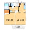 アマンジオB（連取本町） 1LDKの間取り