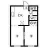 シズカハイツ（除ヶ町） 2DKの間取り