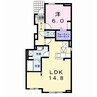 ヴィラ　プラシードA（山王町） 1LDKの間取り