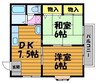 コーポマム　B棟 2DKの間取り