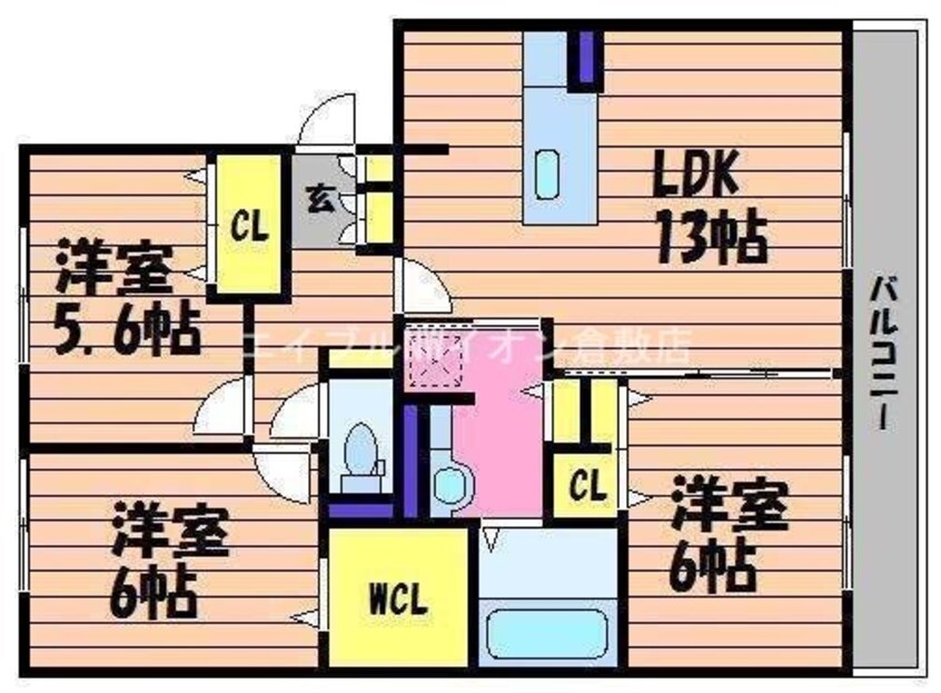 間取図 キャスバル　Ａ棟