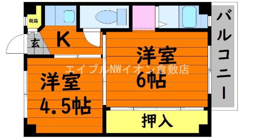 間取図 ビレッジハウス有城　3号棟