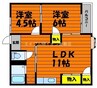 サンホーム八王寺 2LDKの間取り