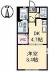 メゾン・エクランタン　C棟 1DKの間取り