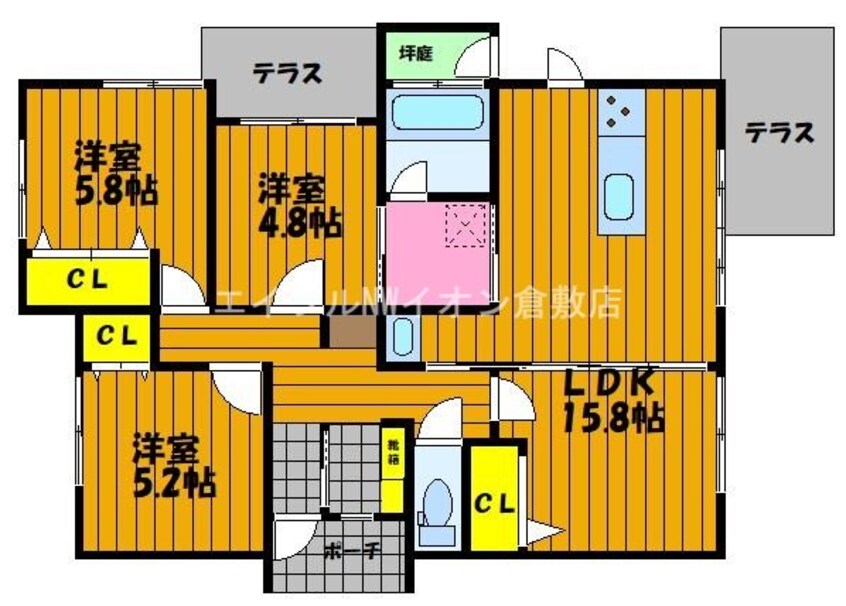 間取図 プレミールA（アヴェニール西阿知）