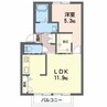 プレジール西元屋　B棟 1LDKの間取り