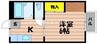 コーポ吉備路　A棟 1Kの間取り