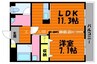 アマンプリ羽島 1LDKの間取り