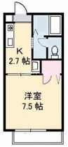 ノースヴェレッジＢ棟 1Kの間取り