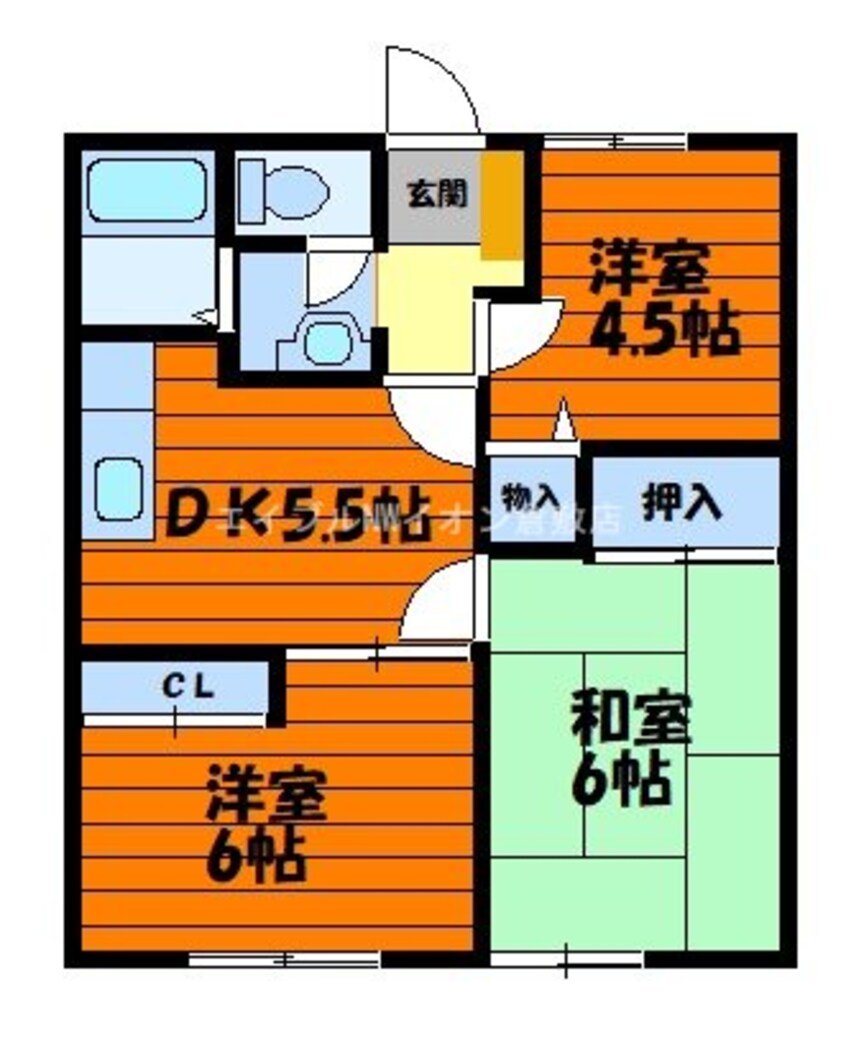 間取図 サンビレッジ金光B棟