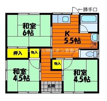 間取図 岩田住宅　6号棟