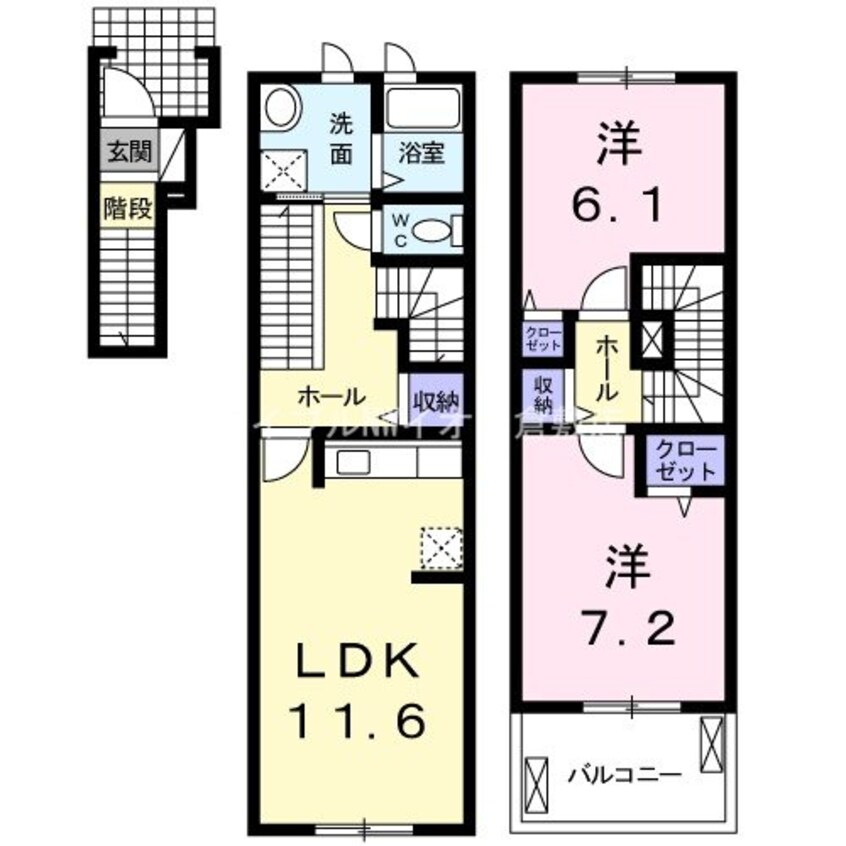 間取図 パステル　ユニオン