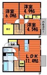 グランチェスタ白楽 3LDKの間取り