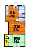 滝澤コーポ 2DKの間取り