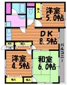 デューク白楽町Ⅰ 3DKの間取り