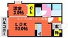 ハピネス中畝　B棟 1LDKの間取り