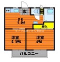 高見ハイツBの間取図