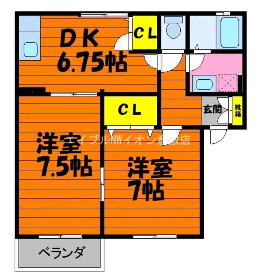 間取図 ラヴィーヌ金光　B