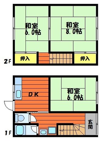 間取図 白神堀南貸家2