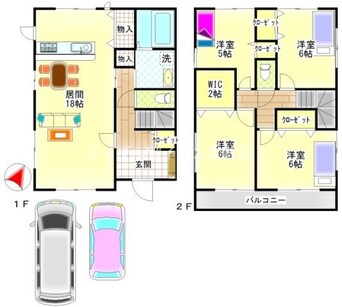 間取図 林戸建　西棟