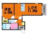 ソラーナ上富井 1LDKの間取り