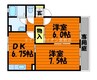 バンビーノ　C棟 2DKの間取り