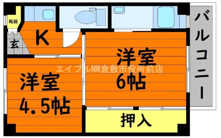 間取図 ビレッジハウス水島　4号棟