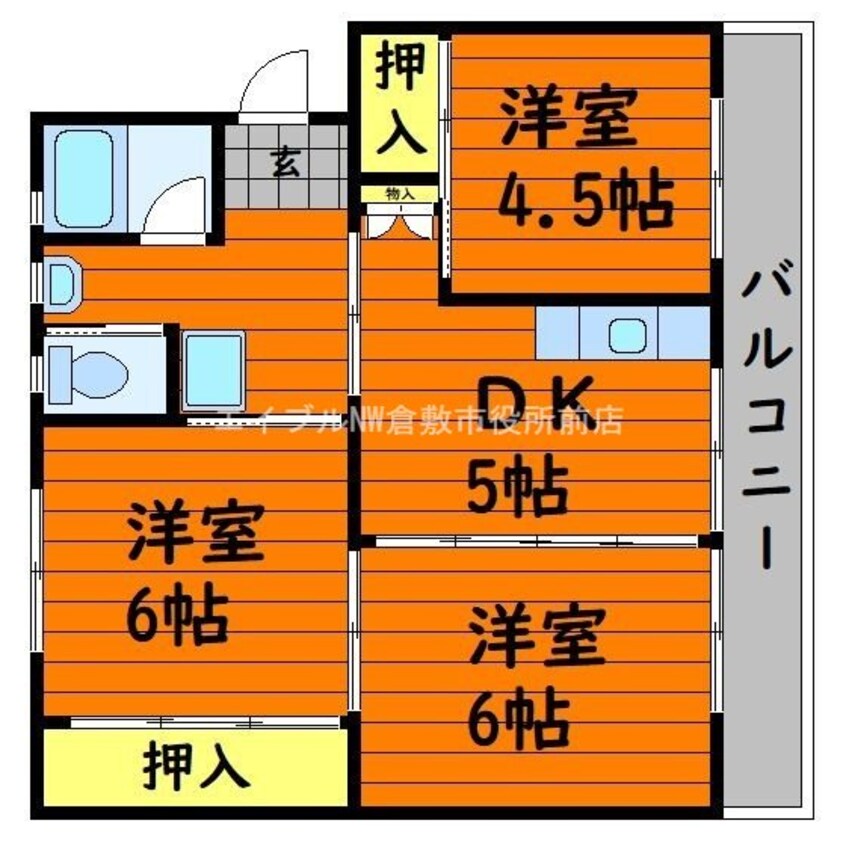 間取図 ビレッジハウス塩生　２号棟