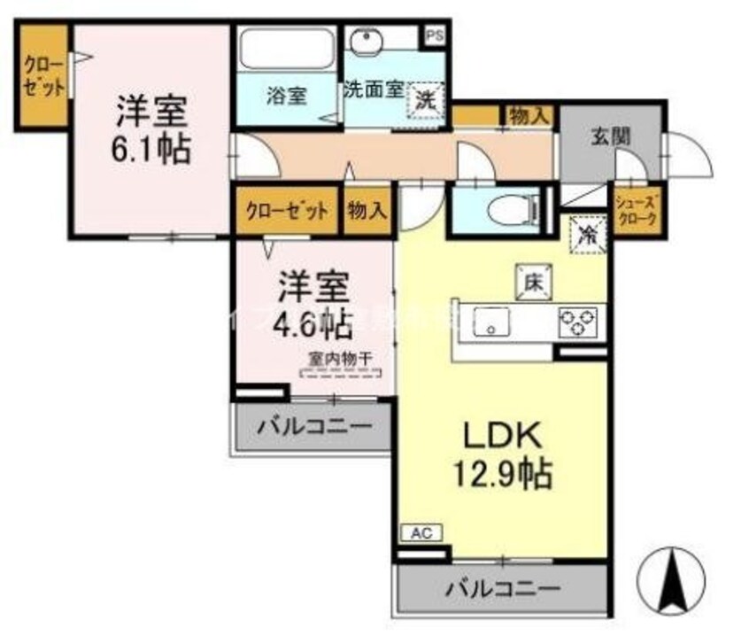 間取図 （仮）D-room東富井