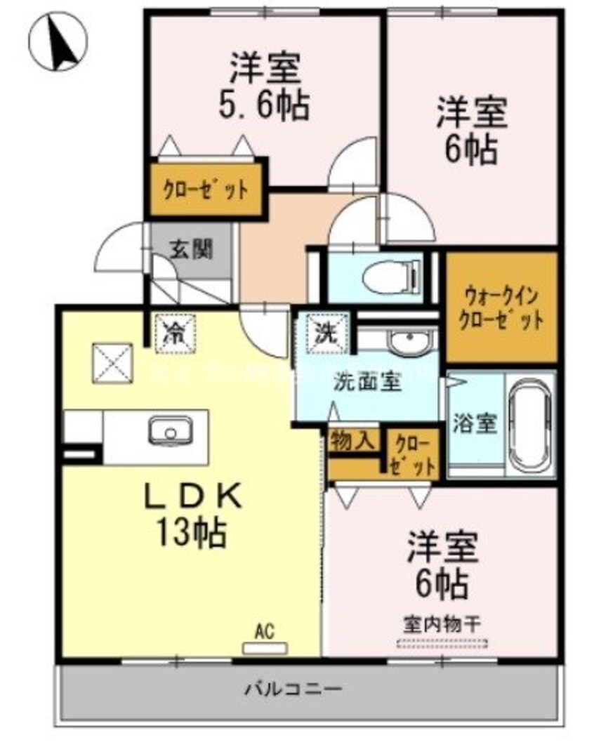 間取図 キャスバル　Ａ棟