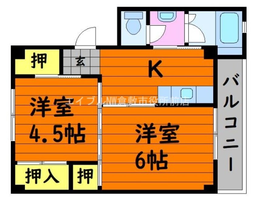 間取図 ビレッジハウス林　10号棟