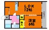 吉岡マンションＤ棟 1LDKの間取り