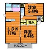 フィリアB 2LDKの間取り