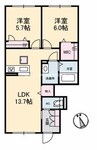 ブランコート 2LDKの間取り