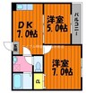 ホルベイ 2DKの間取り