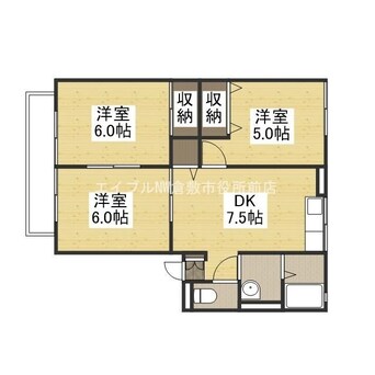 間取図 シティハイム早島　B棟