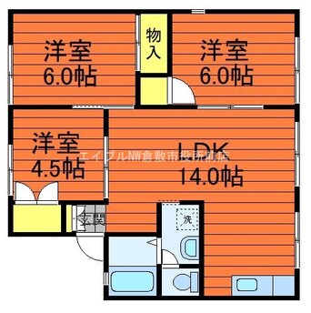 間取図 セジュール貝吹　B棟