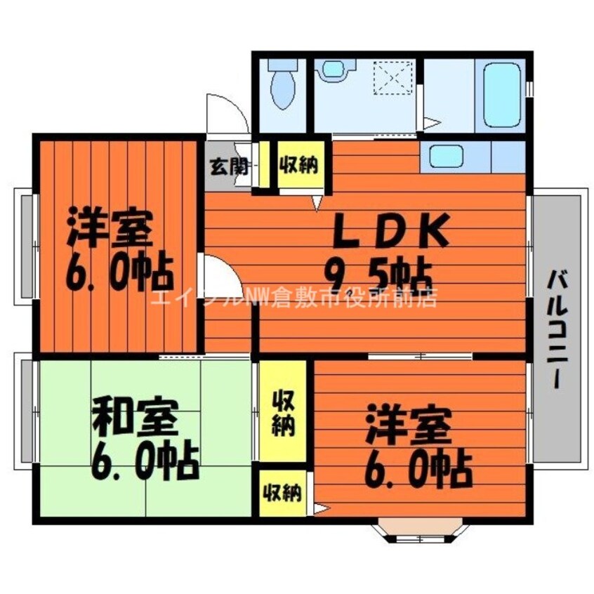 間取図 サンガーデン西富井B棟