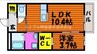 フィカーサ堀南 1LDKの間取り