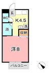 パルティールＣ 1Kの間取り