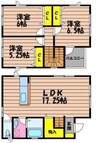 ラフィーネ西阿知　Ａ棟 3LDKの間取り