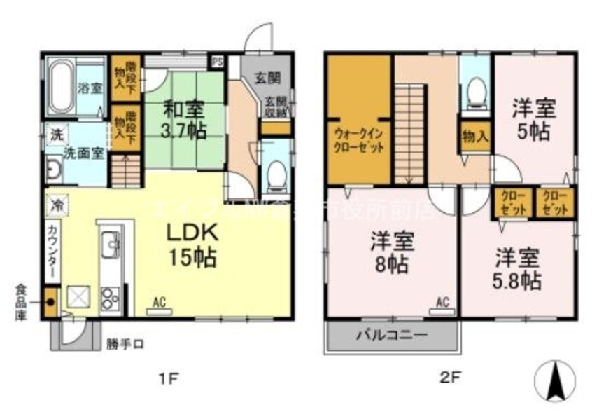 間取図 日ノ出町戸建貸家