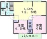 サンライフ東富井A 2LDKの間取り