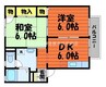 ミルトニア富久 2DKの間取り