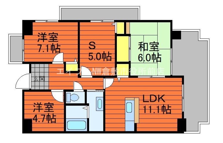 間取図 クリーンピア倉敷老松